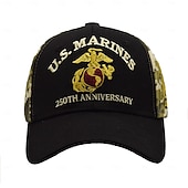  Vyšívaná čepice, vojenská maskáčová čepice k 250. výročí americké námořní pěchoty, pocta veteránům, výstroj námořní pěchoty, nastavitelná sportovní čepice pro muže a ženy