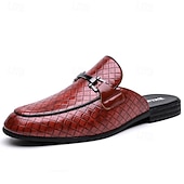Недорогие Мужские клоги и мюли-Мужские красные лоферы из искусственной кожи, с текстурой под крокодиловую кожу, без шнурков, элегантная свадебная обувь, для торжественных случаев.