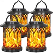 Недорогие Подсветки дорожки и фонарики-Уличный солнечный светильник для двора, 20 светодиодов, плафон, полый светильник, водонепроницаемый, настенный светильник, украшение для сада, балкона, газона, праздника, кемпинга, вечеринки.