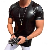 abordables camisetas basicas-Hombre Camiseta Camiseta superior Manga Corta Mangas cortas Cuello Barco Verano Plano Punk Moda Design Cuello redondo Casual Vacaciones Calle Plata Camiseta superior para hombre