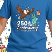  男の子 3D グラフィック 250周年 Tシャツ Ｔシャツ 半袖 3Dプリント 夏 春 スポーツ ファッション ストリートファッション 子供 4〜12年 クルーネック カジュアル 日常 アウトドア レギュラー