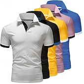 economico Polo classica da uomo-Per uomo Polo Maglia da golf Casuale Sportivo Classico Manica Corta Essenziale Tinta unica Semplice 5 pezzi Confezione multipla Estate Primavera Tutte le stagioni Vestibilità aderente 1 2 3 4 5 6 Polo