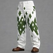 Χαμηλού Κόστους ανδρικό παντελόνι με 3d printed-Ανδρικά Γεωμετρικό Πλέγμα / καρό Αφηρημένο Παντελόνια Παντελόνι επίσημο Παντελόνι κοστούμι Μεσαία Μέση Καθημερινό ΕΞΩΤΕΡΙΚΟΥ ΧΩΡΟΥ Καθημερινή Ένδυση