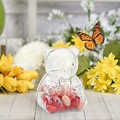 billiga bagage- och reseförvaring-12 st söta björnformade godisaskar, genomskinliga fyllbara ornament, godisbehållare godsaksaskar, bröllopspresentaskar förvaringsbehållare godisburkar, för brudshower bröllop alla hjärtans dag