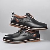 preiswerte Lässige Schnürschuhe-Marineblaue Herren-Business-Casual-Schuhe aus Kunstleder – bequeme und stilvolle Schuhe für Büro und Golf