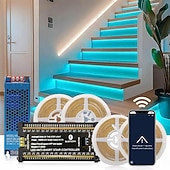 billiga Plug Strip Lights-Bluetooth-app intelligent rörelseutlöst LED-trappbelysningskit 12–32 st 4,1 fot kapbar COB-LED-remsa för inomhus-LED-trappbelysning utrustad med strömbrytare och kabel