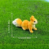 halpa Veistokset-4 kpl pikkuoravia, sammal-mikromaisema-orava-puutarhan koriste-esineitä, kodin työpöydän pieniä koriste-esineitä tee-se-itse, ulkotilojen mini-nurmikon koristelu, sarjakuva-orava-sarja, auton sisustus