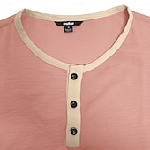 voordelige Casual T-shirts voor heren-Heren T-shirt Henley-shirt T-shirts Shirt met korte mouwen Korte mouw Henley Zomer Lente Lente zomer Kleurenblok Effen Modieus Ontwerper Basic Zak Vakantie Straat Uitgaan Zwart Blauw Blozend Roze Top