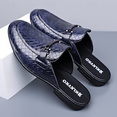 Недорогие Мужские клоги и мюли-Мужские красные лоферы из искусственной кожи, с текстурой под крокодиловую кожу, без шнурков, элегантная свадебная обувь, для торжественных случаев.