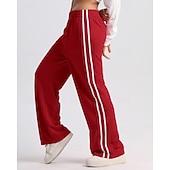 baratos Calças de Corrida &amp; Meias-Mulheres Calças de corrida casuais Calças Palazzo Casuais Calças esportivas Patchwork Bolsos Cintura elástica Vestuário de atletismo Casual Diário Ao ar livre Verão Primavera Outono Proteção Solar