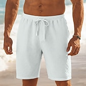 cheap Retro-Men's Shorts Summer Shorts Beach Shorts Baggy Shorts Drawstring Elastic Waist Straight Leg Plain Comfort Breathable Short Casual Daily Outdoor Classic Style Retro Vintage Black White Inelastic