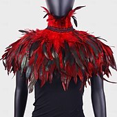 olcso kiegészítők-Karnevál 2026 Riói Karnevál Szamba Kiegészítők Nők Fekete Toll Köpeny Sál Magas Gallérral Brazíliai Fesztivál Előadói Jelmez