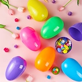 cheap Novelty Toys-18/30 Pcs Large Plastic Easter Eggs, 4.8 Inch Colorful Jumbo Fillable Eggs for Easter Egg Hunt, Easter Basket Stuffers, Basket Fillers, Party Favors, Classroom Prizes, Treat Candy Containers