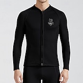  Homens Fato de mergulho Top de neoprene de 3 mm para roupa de mergulho Jaqueta térmica para mergulho Cor Sólida Térmica Espessado Proteção UV Manga Longa Roupa de Banho Blusas Surfe Mergulho