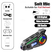 baratos Acessórios para motociclos e quadriciclos-Novo capacete K19 com fones de ouvido, câmera veicular, alto-falante Bluetooth, rádio FM, fones de ouvido, gravador Wi-Fi sem fio e acessórios para motocicleta.