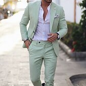 Недорогие Повседневные костюмы-Мужские повседневные пляжные свадебные пиджаки с узором зебра розовые небесно-голубые модные легкие полосатые приталенные 2-х предметные с единственной пуговицей на два кнопки