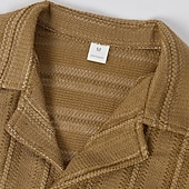 voordelige Smart-casual overhemden voor heren-Voor heren Overhemd Textuur Normaal shirt Jacquard overhemd Zwart Wit Kameel Abrikoos Korte mouw Effen Met Textuur Cubaanse kraag Casual Streetwear Jacquard Kleding Elegant Modieus Casual