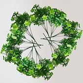 cheap St. Patrick's Day-10pcs Artificial Shamrock Plants, Green Faux Clover Stems for Home, Office, Store &amp; Mall Decor, Ideal for Flower Arrangements, Weddings, Engagements, Anniversaries, Parties &amp; Year-Round Festive Decorations