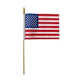  100 stk amerikanske trepoler håndviftende flagg amerikansk uavhengighetsdag hageflagg amerikansk arbeidsdag flagg 250-årsjubileumsflagg