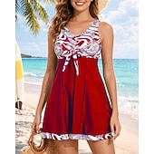 Недорогие Серфинг Танкини и Бикини-Жен. Купальный костюм Танкини 2 предм. Абстракция УФ-защита Эластичный Без рукавов Купальники Купальник Серфинг Дайвинг Плавание Лето