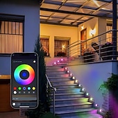 abordables Luces de Hogar Inteligente-Luces exteriores permanentes, iluminación inteligente RGB para aleros con aplicación y control remoto, 100 pies/150 pies/200 pies, resistente al agua IP67, sincronización de música y escenas de bricolaje para decoración, decoración de jardín, casa, fiesta