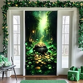 baratos Banners de Garagem e Porta-Dia de São Patrício Pôsteres Tampa da porta Banners externos Trevo Estilo bonito 3D Fantasia. De Festa Dorm Sala de Adolescentes Dormitório da faculdade Quarto de fraternidade da caverna masculina