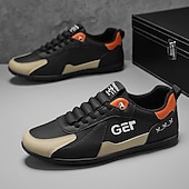 levne Pohodlné šněrovací boty-Pánské černo-béžové golfové tenisky, sportovní a pohodlné, ideální na golfová hřiště a aktivní pobyty