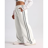 baratos Calças de Corrida &amp; Meias-Mulheres Calças de corrida casuais Calças Palazzo Casuais Calças esportivas Patchwork Bolsos Cintura elástica Vestuário de atletismo Casual Diário Ao ar livre Verão Primavera Outono Proteção Solar