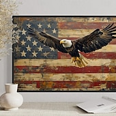  Bald Eagle und amerikanische Flagge Wandkunst - patriotisches Gemälde Leinwanddruck gerahmt oder ungerahmt bereit zum Aufhängen