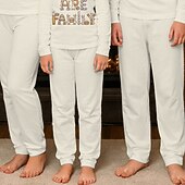 cheap Easter Family Matching Outfits-Family Easter Pajamas Graphic Bunny Casual Print Beige Long Sleeve Vacation Matching Outfits