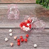 billiga bagage- och reseförvaring-12 st söta björnformade godisaskar, genomskinliga fyllbara ornament, godisbehållare godsaksaskar, bröllopspresentaskar förvaringsbehållare godisburkar, för brudshower bröllop alla hjärtans dag