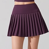 Χαμηλού Κόστους Γυναικείες φούστες και σορτς-Γυναικεία Μονόχρωμο Casual φούστα Σκορτ τένις Φούστες τένις με σορτς Τσέπη Γρήγορο Στέγνωμα Αναπνέει Τρέξιμο Καταλληλότητα Γιόγκα Φούστες Ελλειψη Βιολετί Λευκό Κίτρινο Ρούχα τένις