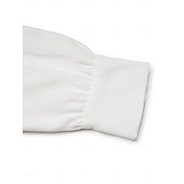 お買い得  無地のブラウス-女性用 ドレスシャツ ボタンアップシャツ ブラウス スパンコール ボタン エレガント スタイリッシュ レトリ／ヴィンテージ 長袖 シャツカラー レギュラートップス 日常 お出かけ パーティー衣装 ホワイト 春 秋