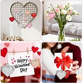 cheap Valentine's Day-36PCS Valentine's Day Decorations Heart Ornaments, 3 Styles 2 Sizes Multi-Color Heart Shaped Baubles for Valentine Tree Decor, Wedding, Anniversary, Christmas &amp; Party