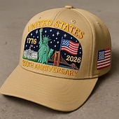  Gorra de béisbol bordada conmemorativa del 250 aniversario de Estados Unidos, Estatua de la Libertad &Banderas estadounidenses, gorra conmemorativa del Día de la Independencia