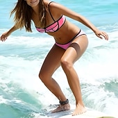 billiga Surfing Tankinis och Bikinis-Dam Bikiniset Baddräkt Badkläder Solid färg Badkläder Ljusrosa Rodnande Rosa Andningsfunktion Ärmlös - Surfing Strand Simmning Sommar