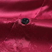 cheap Men's Satin Shirts-Men's Shirt Satin Shirt Dress Shirt Button Up Shirt Gradient Casual Wedding Black Red Navy Blue Short Sleeve Turndown Summer Clothing Apparel Jacquard