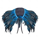 baratos Acessórios-Acessórios de Carnaval 2026 Rio Carnival Samba Xale de Plumas Vermelhas para Mulheres com Laço de Fita Brasil Fantasia de Performance Festival