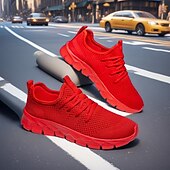 Χαμηλού Κόστους Καθημερινά Sneakers-Ανδρικά αθλητικά παπούτσια από κόκκινο mesh – ελαφριά και εύκαμπτα, κομψά και άνετα, ιδανικά για τρέξιμο και καθημερινή χρήση.
