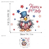 Confezione da 2 adesivi per vetrine, decorazione per vetrine, adesivi elettrostatici rimovibili per il giorno dell'indipendenza americana, festa nazionale, giorno dell'aquila