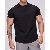 Χαμηλού Κόστους T-shirts και αμάνικα μπλουζάκια για τρέξιμο-Ανδρικά Μονόχρωμο Tricou de Alergat Μπλούζα συμπίεσης Καλοκαίρι Άνοιξη Φθινόπωρο Κοντομάνικο Γρήγορο Στέγνωμα Συμπίεση Ύγρανση Γυμναστήριο προπόνηση Ενεργή εκπαίδευση Ασκηση Θαλασσί Μαύρο Μπεζ