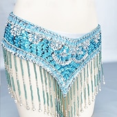 preiswerte Bauchtanzkleidung-Samba Dancewear Tiefblaues Ornamental Beaded Pailletten Bauchtanz-Set Leistungskostüm