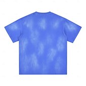 cheap Basic T shirts-Men's T Shirt 100% Cotton Acid Wash Shirt Tee Top Short Sleeves Crew Neck Summer Spring Plain Fashion Designer Basic Garment Dyed Plain Vacation Street Going out Blue Black Pink Top Tee for Men