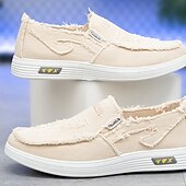 preiswerte Slipper Schuhe-Lässige rote Herren-Slipper – bequemes Canvas, leicht anzuziehen, ideal für Freizeitaktivitäten, Wochenendausflüge und den Alltag.