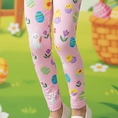 voordelige Paasoutfits voor Meisjes-Paaslegging met 3D-print konijnenprint voor meisjes, lente/herfst, schattige streetwear, basic, geschikt voor kinderen van 4-12 jaar, casual, dagelijks gebruik, outdoor, normale pasvorm