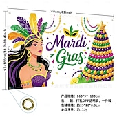 Недорогие Товары для вечеринок-Баннер для фотозоны на вечеринку Марди Гра, большой тканевый фон с фиолетовыми, зелеными и золотыми масками для фотобудки, украшения для стен на парад «Жирный вторник», товары для карнавальной