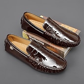 economico Mocassini casual-Per uomo Casual Quotidiano Pelle PU Confortevole Mocassino Rosso marrone Nero Bianco