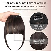 levne Ofiny-Sponky na ofinu pro ženy - syntetický příčesek s umělou ofinou a sponami, snadno použitelná sponka s ofinou pro okamžitou změnu stylu h2/426#