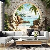 abordables Tapisseries murales-tapisserie Bannières Couverture Plage 3D Chambre Salon Dortoir Chambre d'adolescents Résidence universitaire Porche mural Décoration d'intérieur
