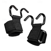 billiga Helkroppsmassage-2 st tyngdlyftningskrokar med handledsbandage handledsrem gym fitnesskrok viktrem pull-ups kraftlyftningshandskar